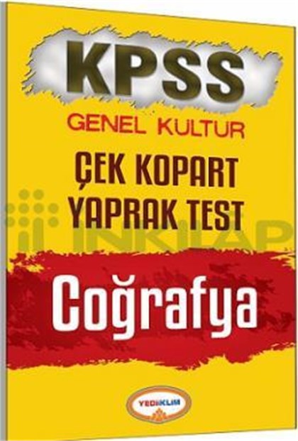 Yediiklim 2017 KPSS Genel Kültür Coğrafya Çek Kopart Yaprak Test
