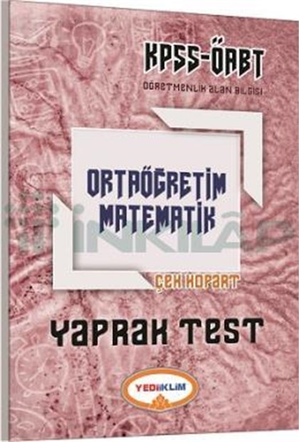 Yediiklim 2017 KPSS-ÖABT Ortaöğretim Matematik Çek Kopart Yaprak Test