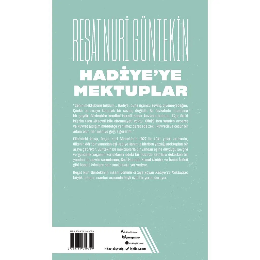Hadiyeye Mektuplar | Reşat Nuri Güntekin Hadiyeye Mektuplar | Reşat Nuri Güntekin