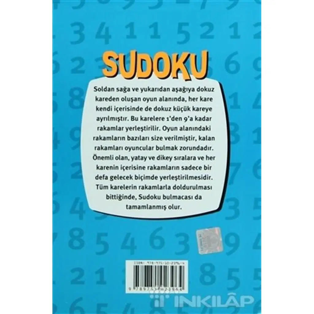 Sudoku 1 - Kolay-Orta-Zor-Çok Zor | Jackie Watts
